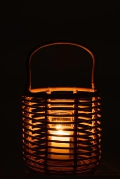 Lanterne Ellen Rotin Naturel -Meubles De Maison Magasin 738 1 Lanterne Ellen Rotin Naturel J Line Jolipa Deco Campagne Chic 3