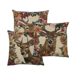 2 Coussins Gobelin Fleurs Cerf 45X45 -Meubles De Maison Magasin 742 1 Coussin Gobelin Fleurs Cerf Mars More Deco Campagne Chic 3