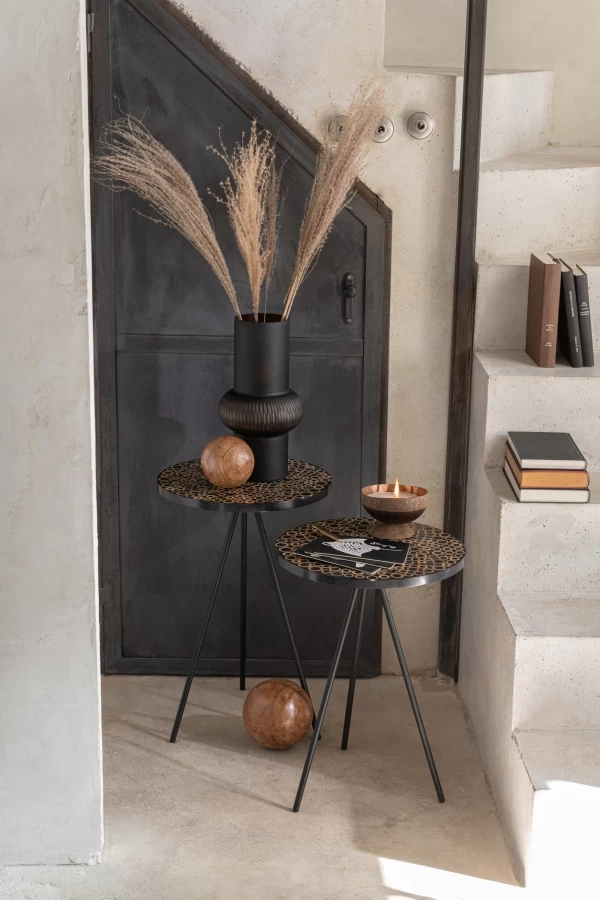 S/2 Tables Gigognes Cercles Résine Noir 7 S/2 Tables Gigognes Cercles Résine Noir – Image 5