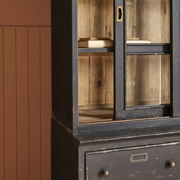 Bibliothèque Indus Amsterdam Colonne Tiroirs Noir Vieilli 5 Bibliothèque Indus Amsterdam Colonne Tiroirs Noir Vieilli – Image 3