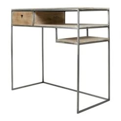 Bureau Tangram Bois Métal Jardin D'Ulysse -Meubles De Maison Magasin 757 1 Bureau Tangram Bois Naturel Metal Jardin D Ulysse Deco Campagne Chic 4