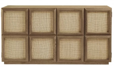 Buffet Ema 4 Portes Chêne Rotin Naturel Blanc D'Ivoire 3 Buffet Ema 4 Portes Chêne Rotin Naturel Blanc D'Ivoire