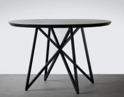 Table à Manger Ronde Acacia Noir Nadi Pomax -Meubles De Maison Magasin 759 1 Table a Manger Ronde Acacia Noir Pomax Deco Campagne Chic 3