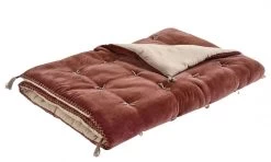 Futon Matteo Velours / Lin Terracota 180x80 Blanc D'Ivoire