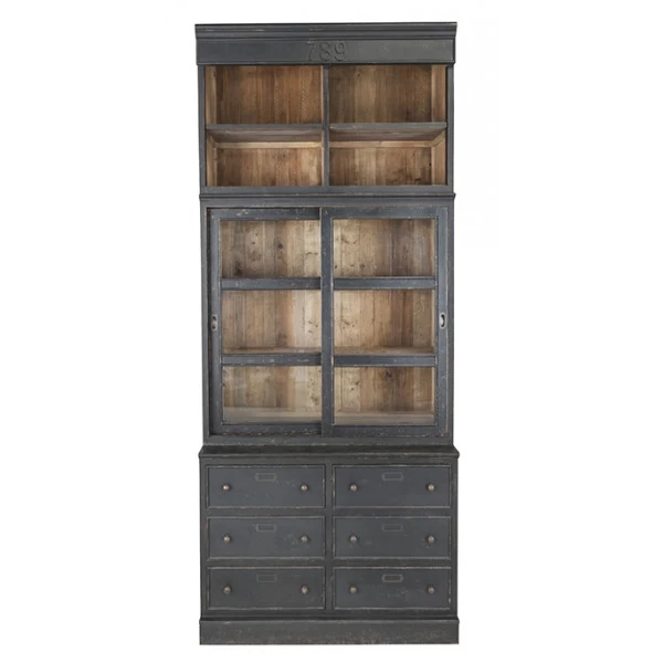 Bibliothèque Indus Amsterdam Colonne Tiroirs Noir Vieilli 3 Bibliothèque Indus Amsterdam Colonne Tiroirs Noir Vieilli