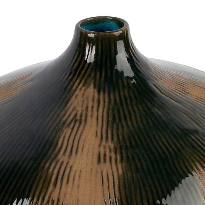 Vase Pheses Vert Foncé Brun 4 Vase Pheses Vert Foncé Brun – Image 2