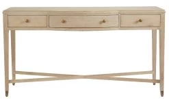 Console Ines Chêne Blanchi 3 Tiroirs Blanc D'Ivoire