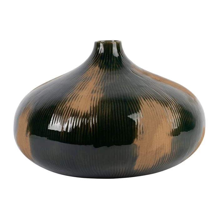 Vase Pheses Vert Foncé Brun 3 Vase Pheses Vert Foncé Brun