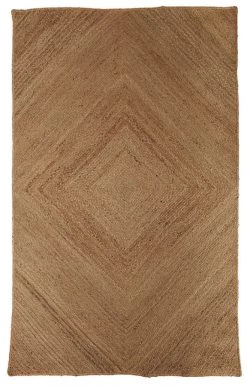 Tapis Losange Jute Naturelle 240x150 Blanc D'Ivoire