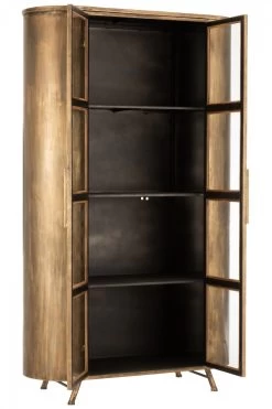 Armoire 2 Portes Vitrées Métal Doré Antic Jolipa -Meubles De Maison Magasin 777 1 Armoire 2 Portes Vitrees Metal Dore Antic Jline Jolipa Deco Campagne Chic 12