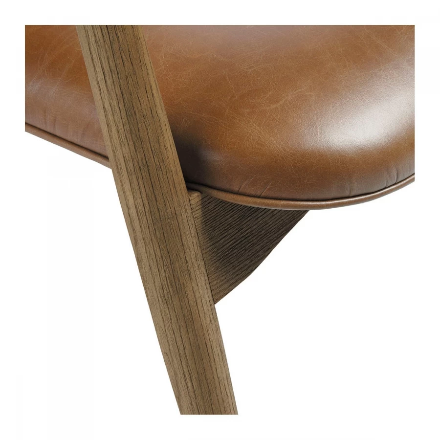 Fauteuil Melvin - Cuir Marron Frêne Blanc D'Ivoire 10 Fauteuil Melvin - Cuir Marron Frêne Blanc D'Ivoire – Image 8