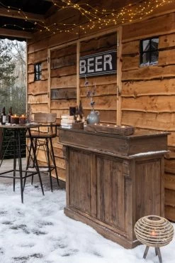 Comptoir Bar Bois Marron 2 Tiroirs -Meubles De Maison Magasin 788 1 Comptoir Bar Bois Marron 2 Tiroirs J Line Jolipa Deco Campagne Chic