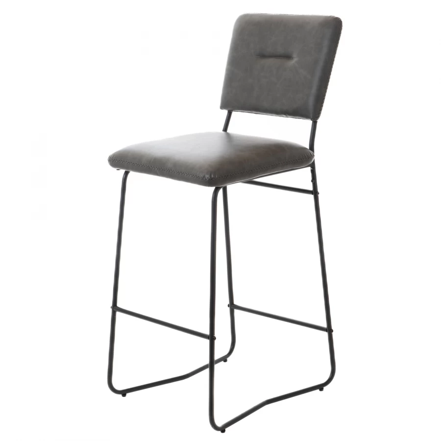 Chaise De Bar Marta Simili Gris 4 Chaise De Bar Marta Simili Gris – Image 2