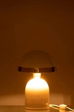 Lampe Bord Doré Métal Blanc -Meubles De Maison Magasin 794 Lampe Bord Dore Metal Blanc Jline Jolipa Deco Campagne Chic 4