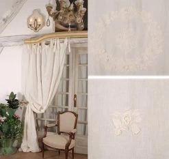 2 Rideaux Eugénie Blanc Coquecigrues 130x300