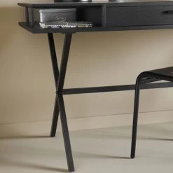 Bureau Balch Noir Chêne Massif Verre -Meubles De Maison Magasin 800 1 Bureau Balch Noir Chene Verre Signature Mobilier Deco Campagne Chic