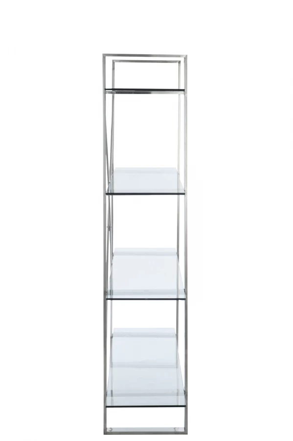 Bibliothèque Contemporaine Métal Argent Verre 5 Bibliothèque Contemporaine Métal Argent Verre – Image 3