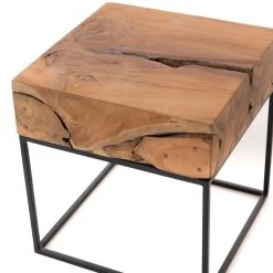 Bout De Canapé / Chevet Teck Naturel Ottawa Amadeus -Meubles De Maison Magasin 804 1 Bout de Canape Teck Ottawa Amadeus Cades Deco Campagne Chic 2