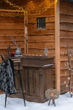 Comptoir Bar Bois Marron 2 Tiroirs -Meubles De Maison Magasin 810 1 Comptoir Bar Bois Marron 2 Tiroirs J Line Jolipa Deco Campagne Chic 2