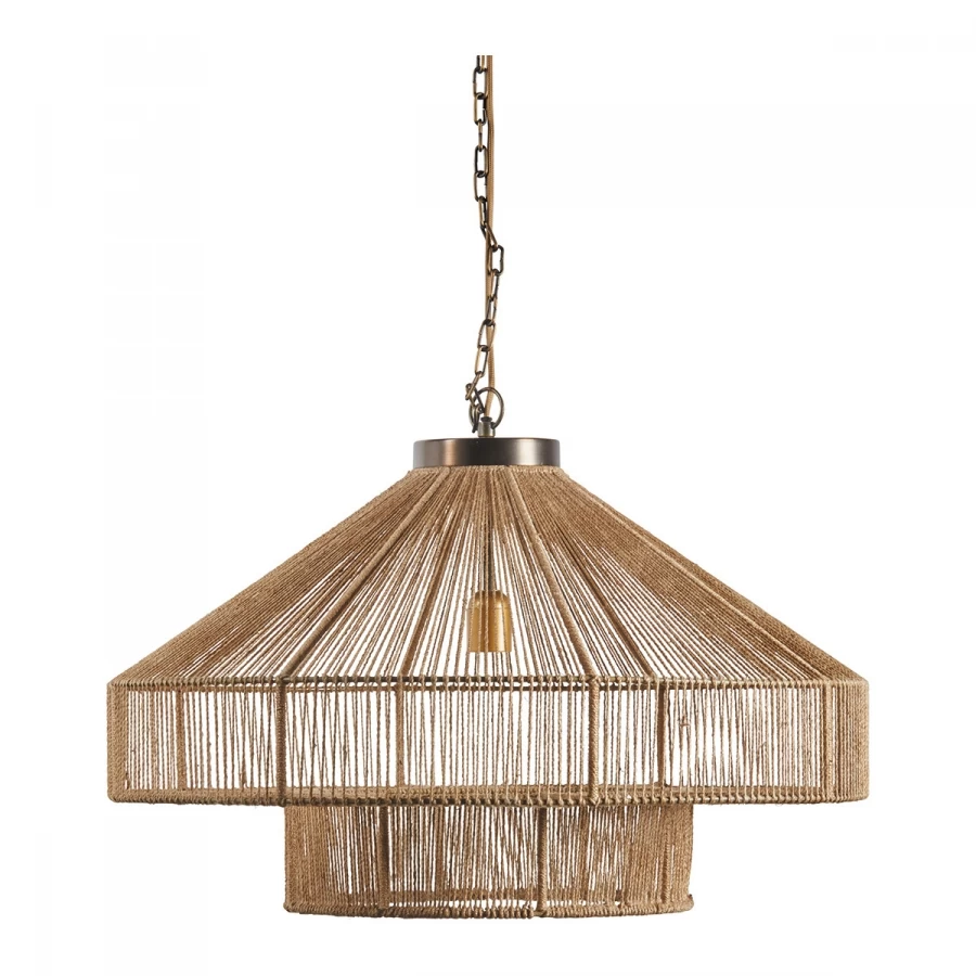 Suspension Akemi Jute Naturelle Blanc D'Ivoire 3 Suspension Akemi Jute Naturelle Blanc D'Ivoire