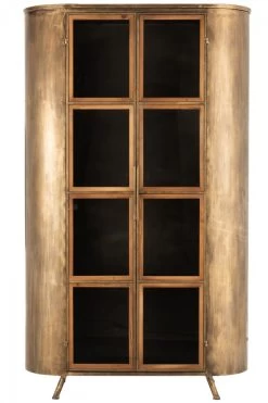 Armoire 2 Portes Vitrées Métal Doré Antic Jolipa -Meubles De Maison Magasin 815 1 Armoire 2 Portes Vitrees Metal Dore Antic Jline Jolipa Deco Campagne Chic 5