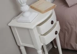 Chevet 2 Tiroirs Bois Blanc Agathe Amadeus -Meubles De Maison Magasin 815 1 Table de Chevet 2 Tiroirs Bois Blanc Agathe Amadeus Cades Deco Style Campagne