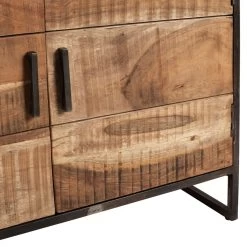 Buffet Bas 2 Portes 4 Tiroirs Factory Indus Bois Métal -Meubles De Maison Magasin 816 1 Buffet Bas 2 Portes 4 Tiroirs Factory Indus Bois Metal Cote Table Style Campagne 8