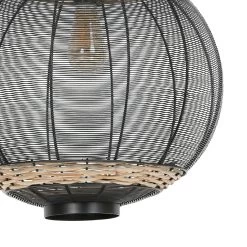 Suspension Haleg Noir Rotin Naturel -Meubles De Maison Magasin 823 1 Suspension Haleg Noir Rotin Naturel Cote Table Style Campagne 4