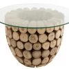 Table D'appoint Ronde Rondins Teck Naturel 2 Table D'appoint Ronde Rondins Teck Naturel -Meubles De Maison Magasin 823 1 Table d appoint Rondins Teck Naturel Jline Jolipa Style Campagne