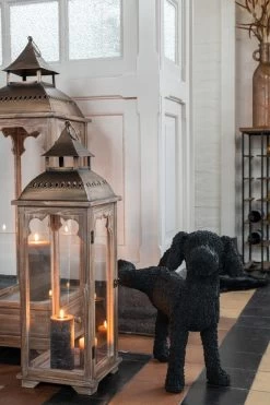 S/3 Lanternes Bistrot Bois Marron -Meubles De Maison Magasin 826 1 S3 Lanternes Bistrot Bois Marron Jline Jolipa Deco Campagne Chic 3