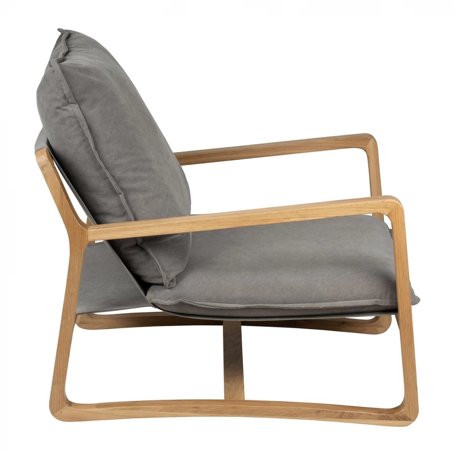 Fauteuil Chêne Coton Gris Azenor 5 Fauteuil Chêne Coton Gris Azenor – Image 3