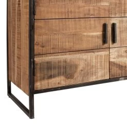 Buffet Bas 2 Portes 4 Tiroirs Factory Indus Bois Métal -Meubles De Maison Magasin 833 1 Buffet Bas 2 Portes 4 Tiroirs Factory Indus Bois Metal Cote Table Style Campagne 5