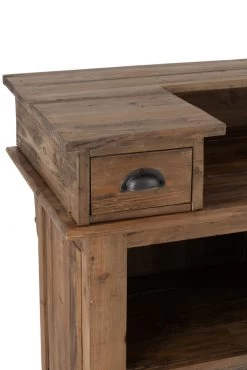 Comptoir Bar Bois Marron 2 Tiroirs -Meubles De Maison Magasin 835 1 Comptoir Bar Bois Marron 2 Tiroirs J Line Jolipa Deco Campagne Chic 13