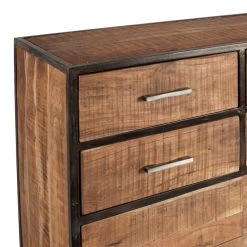 Buffet Bas 2 Portes 4 Tiroirs Factory Indus Bois Métal -Meubles De Maison Magasin 838 1 Buffet Bas 2 Portes 4 Tiroirs Factory Indus Bois Metal Cote Table Style Campagne 4