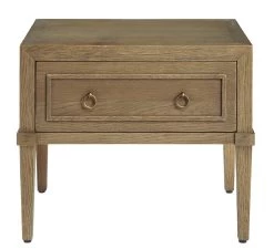 Chevet 1 Tiroir Chêne Arianne --- Blanc D'Ivoire