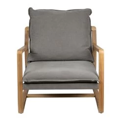Fauteuil Chêne Coton Gris Azenor