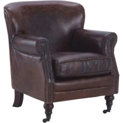 Fauteuil Cuir Brun Athezza