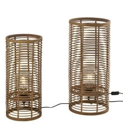 S/2 Lampes De Sol Métal Naturel Athezza