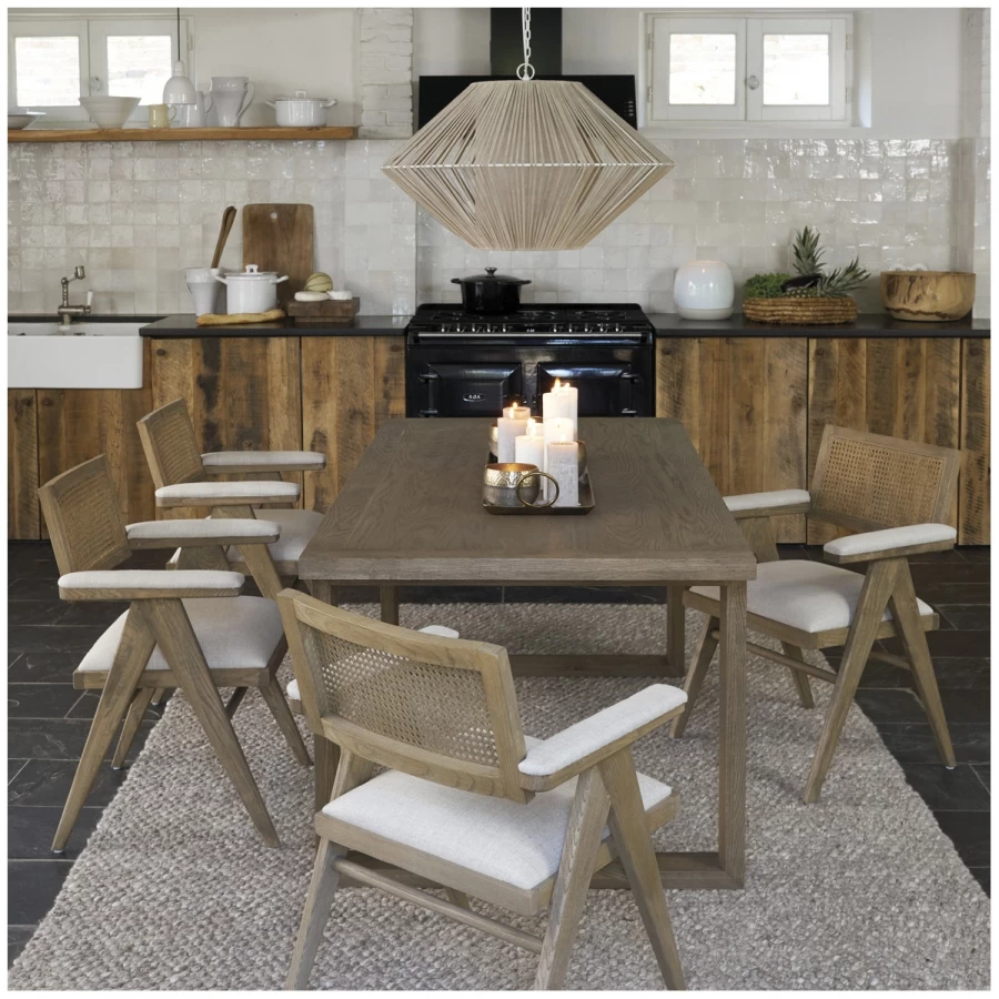 Table à Manger Dina Chêne Naturel -- Blanc D'Ivoire 180cm 8 Table à Manger Dina Chêne Naturel -- Blanc D'Ivoire 180cm – Image 6