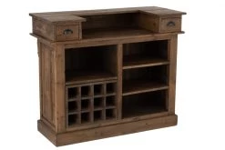 Comptoir Bar Bois Marron 2 Tiroirs -Meubles De Maison Magasin 873 1 Comptoir Bar Bois Marron 2 Tiroirs J Line Jolipa Deco Campagne Chic 6