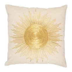 Coussin Soleil Or - Lin Naturel 45x45