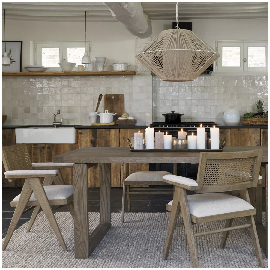 Table à Manger Dina Chêne Naturel -- Blanc D'Ivoire 180cm 7 Table à Manger Dina Chêne Naturel -- Blanc D'Ivoire 180cm – Image 5