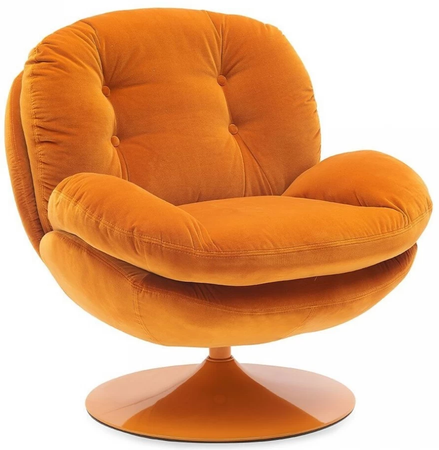 Fauteuil Memento Velours Uni Orange NOUVEAU 3 Fauteuil Memento Velours Uni Orange NOUVEAU