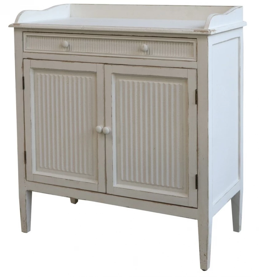 Buffet 2 Portes 1 Tiroir Rainures Blanc Antic 3 Buffet 2 Portes 1 Tiroir Rainures Blanc Antic