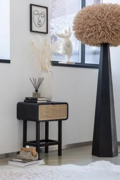 Chevet / Bout De Canapé Molly Bois Noir Rotin Naturel 14 Chevet / Bout De Canapé Molly Bois Noir Rotin Naturel -Meubles De Maison Magasin 892 1 Bout de Canape Molly Bois Noir Rotin Naturel Jline Jolipa Style Campagne 9