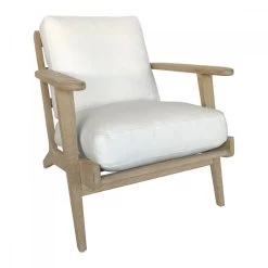 Fauteuil Jules -- Coton & Lin Ecru Blanc D'Ivoire