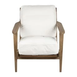 Fauteuil Laureli Chêne Coton Lavé Blanc