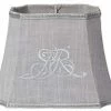 Abat-Jour Monogramme Gris Clair 26x33 -Meubles De Maison Magasin 918 1 Abat Jour Monogramme Gris Clair Lene Bjere Deco Campagne Chic