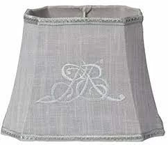 Abat-Jour Monogramme Gris Clair 26x33