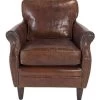 Fauteuil Kansas Cuir Chocolat